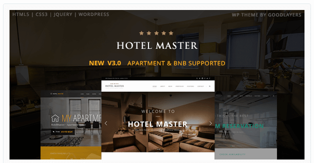 una las mejores plantillas WordPress para hoteles- Hotel Master