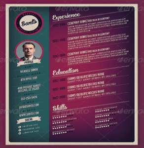 curriculum vitae plantilla retro vivo