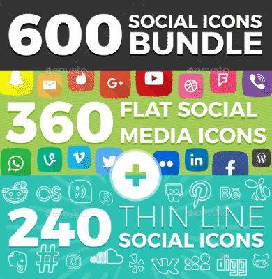 social media banco de iconos ico, svg premium