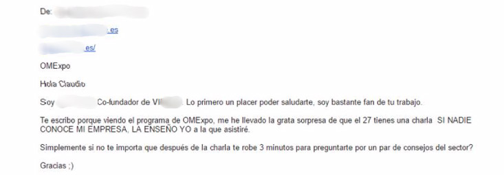 enviar un correo de contacto antes de un evento