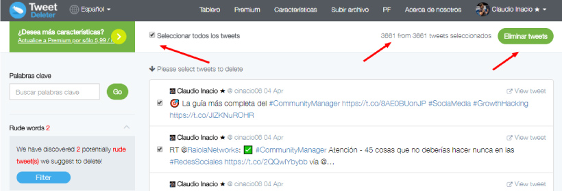 como borrar todos los tweets antiguos con TweetDeleter