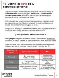 definir tus kpis workbook de personal branding