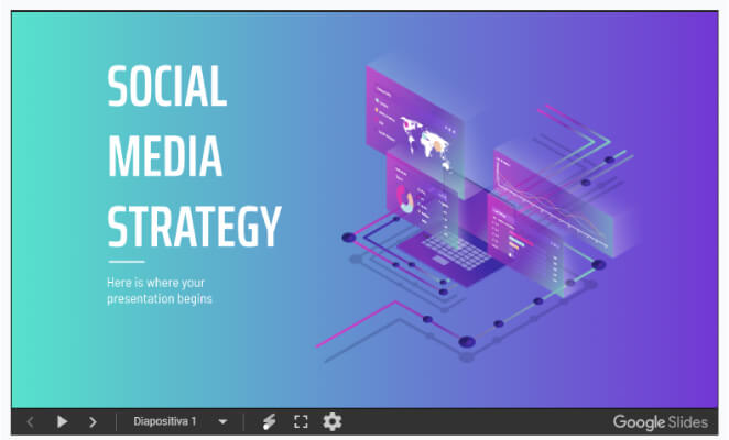 slidesgo presentaciones de Google social media plantilla