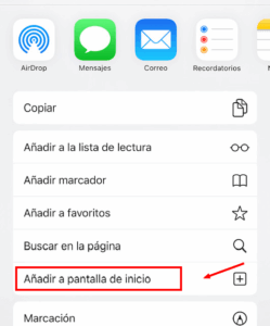 añadir icono de facebook a pantalla del móvil