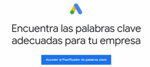 Keyword Planner planificador de palabras clave Google