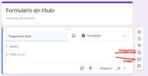 añadir imágenes y vídeo en formularios 