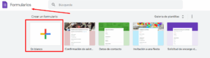 ejemplo de crear nuevo google forms