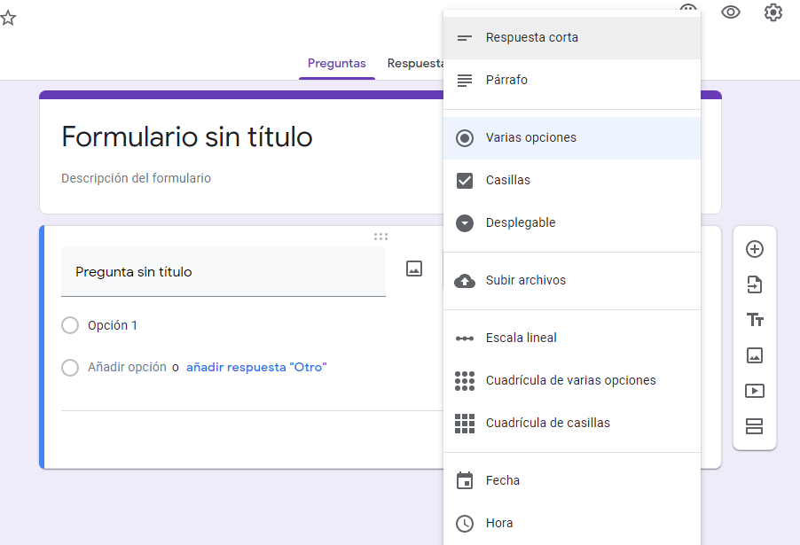 empezar un formulario google en blanco