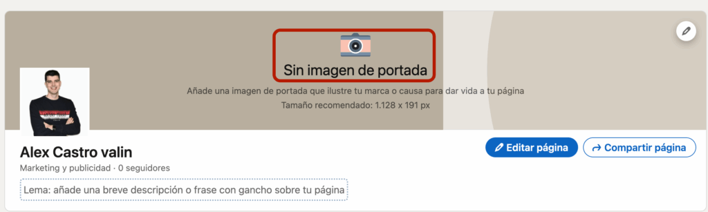 añadir imagen de portada a linkedin business