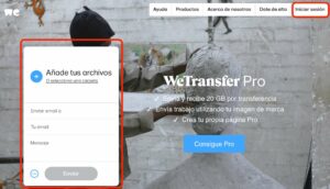 como enviar archivos pesados por wetransfer