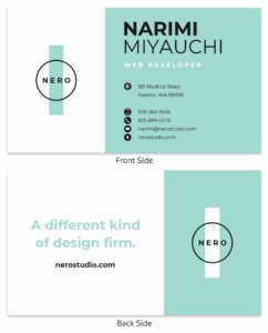 business card ejemplo