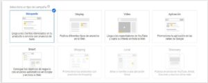 campaña de búsqueda para saber como crear anuncios en google