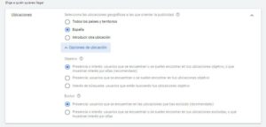 Ubicación de los anuncios