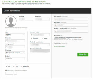 como crear un curriculum en wwwinfoempleo portal