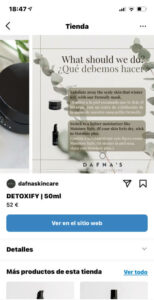 Ejemplo de tienda en IG 