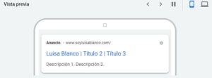 crear un anuncio en Google con vista previa del anuncio