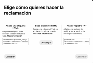 verifica la cuenta con tu pagina web