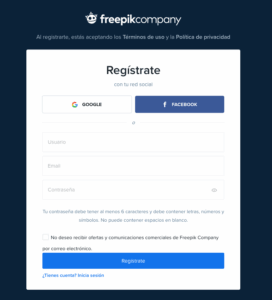 como darse de alta en freepik