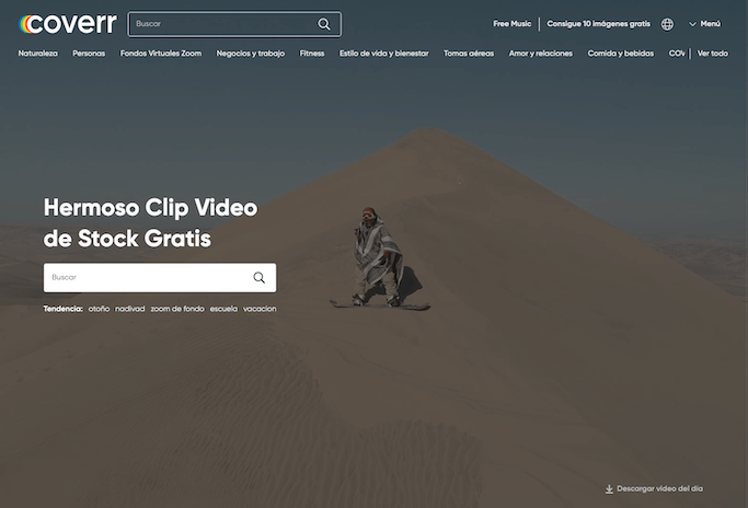 COVERR plataformas de videos gratis