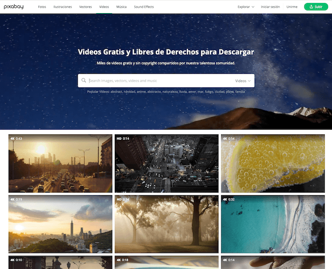 PIXABAY videos gratis sin derechos para youtube gratis