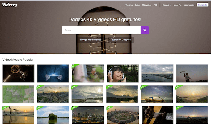 VIDEEZY recursos para videos hd