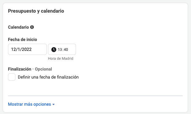 cambiar presupuesto anuncio facebook