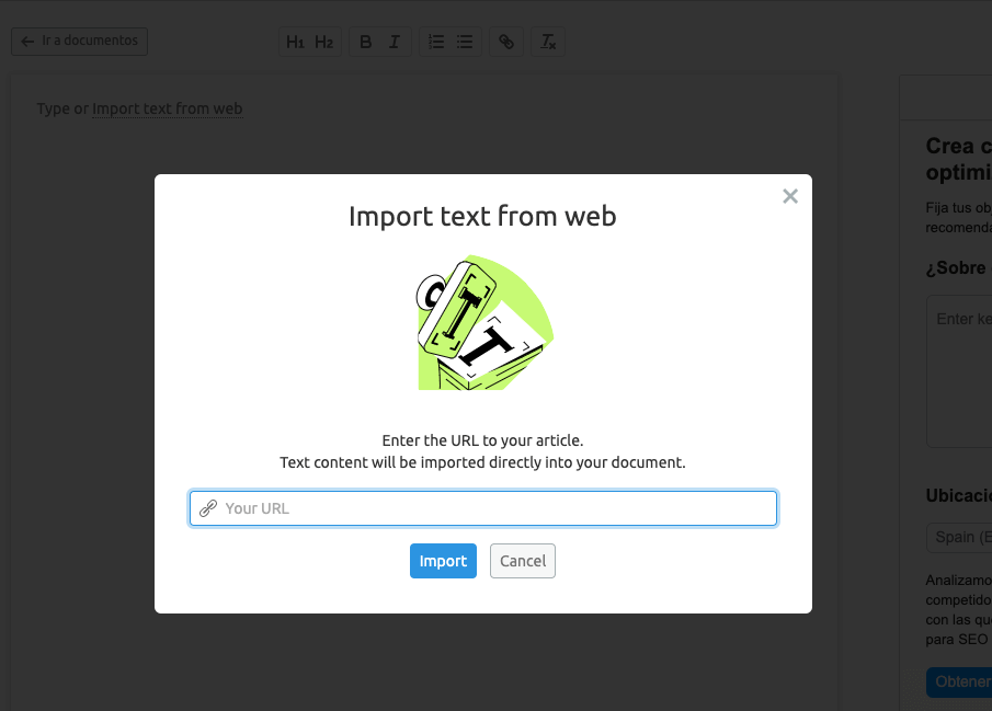 como analizar articulo de una web con Asistente de Escritura SEO