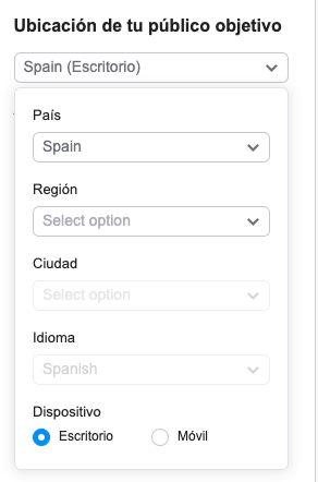 configura tu publico objetivo con seo writing assistant
