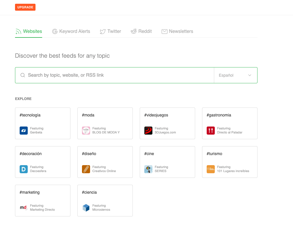 como añadir medios o noticias a feedly