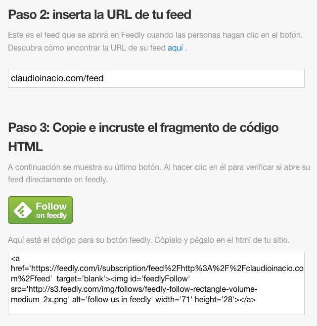 como añadir tu feed en feedly