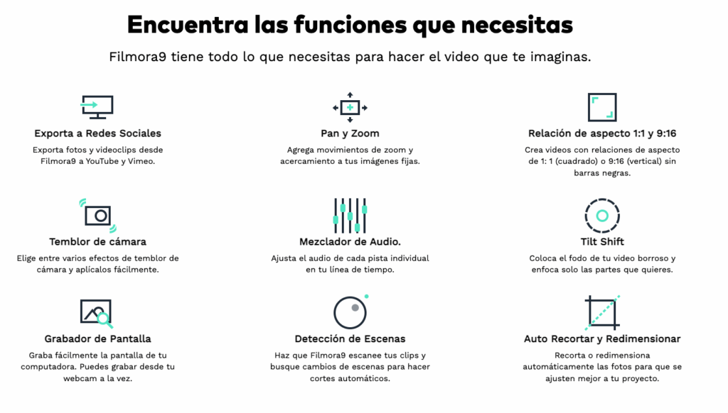características de filmora