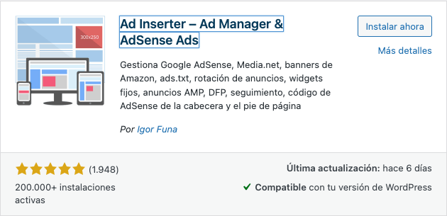 ad inserter pluging para tu publicidad en wordpress