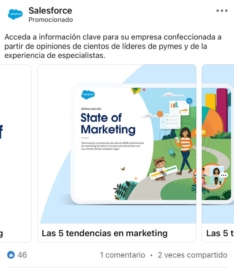 Ejemplo de anuncio de carrusel en LinkedIn