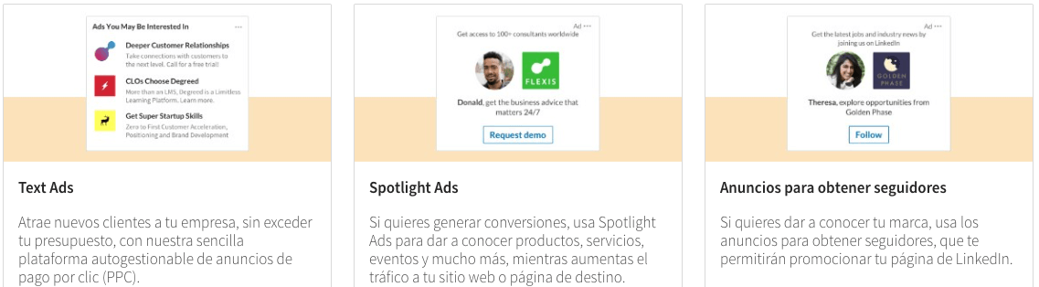 LinkedIn Text ADS y Dnamic ADS en linkedin