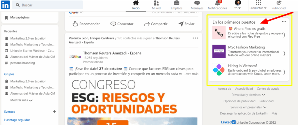 Ejemplo de anuncio de texto en formatos de anuncios de LinkedIn