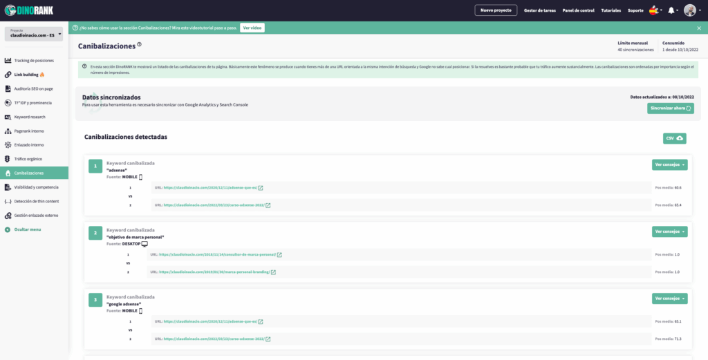 analizar canibalizaciones 