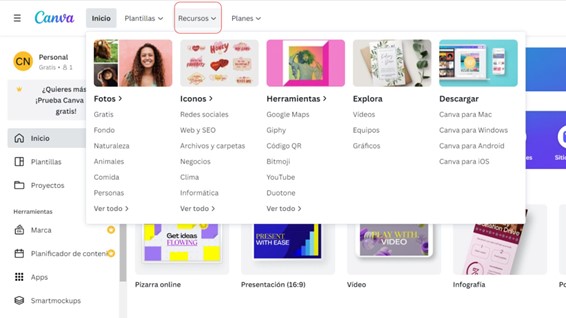 recursos en Canva