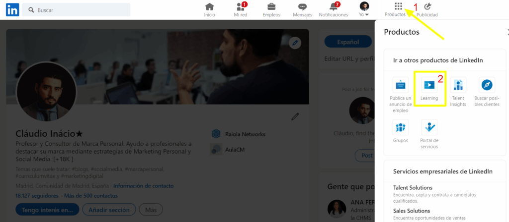 pasos para empezar en learning linkedin gratis