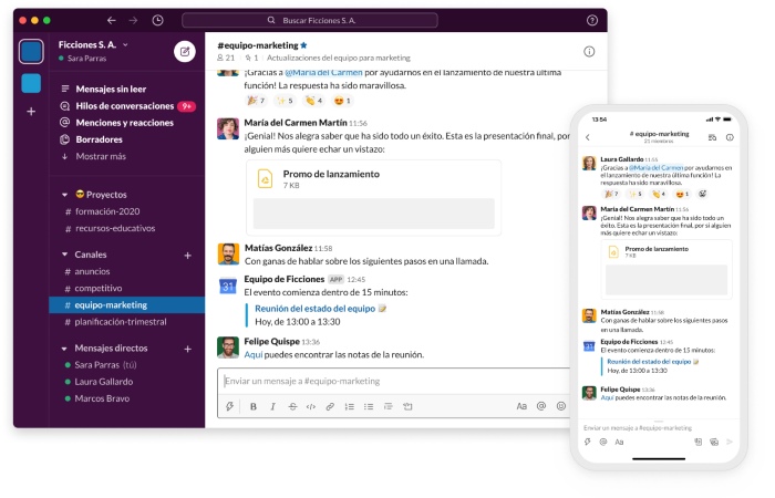 slack organizador de proyectos